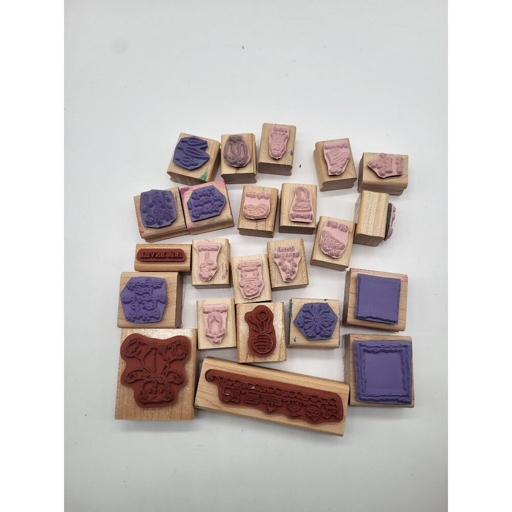 Stampin' Up! Lot of 23 Wood Mounted Rubber Stamps Love Notes, Baby, Thanks. Misc - Picture 7 of 8